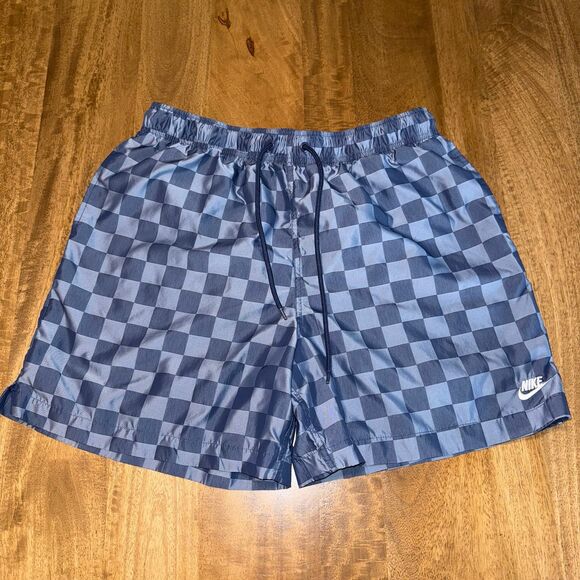 Nike Men’s Club Flow Checker Logo Shorts Size L FN3098-410 – Navy - Picture 2 of 7